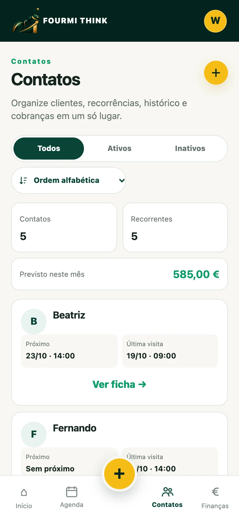 Clientes do Profissional Autônomo